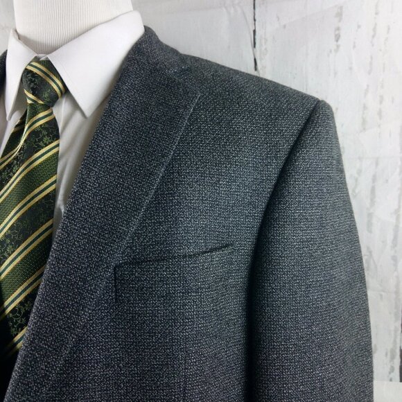Joseph & Feiss 45R Lambswool 2 Button Gray Multicolor Textured Blazer Sport Coat - Picture 3 of 12